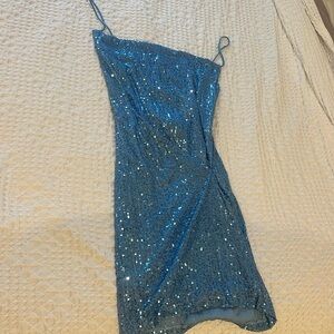 That’s So Fetch Linden Mini Dress Blue Sequins